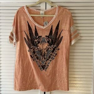 Daytrip brand top. Size large. Salmon color.